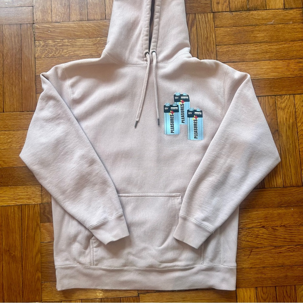 Pleasures Battery Pack Heavyweight Hoodie Pink X-Large XL
